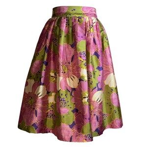 NWT Frances Valentine Multi Barbara Midi 50s Big Floral Skirt Large Elastic